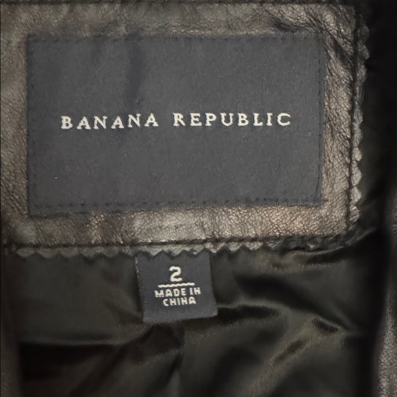 Banana Republic Leather Blazer Black 2 One Button Jacket - Picture 7 of 8